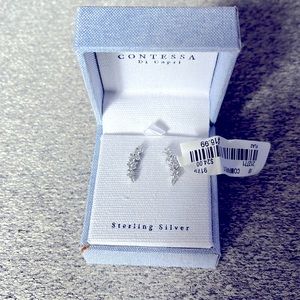 Contessa Di Capri Sterling Silver Cubic Zirconium Earrings